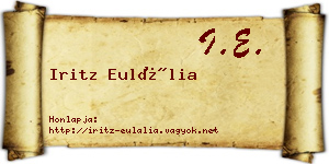 Iritz Eulália névjegykártya